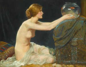 Albert Henry Collings (English, 1858-1947), The Goldfish Bowl