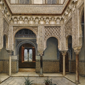 Manuel López Cantero (Spanish, 19th century), "Patio del Alcázar de Sevilla"