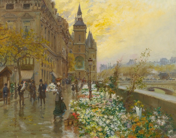Georges Stein (French, 1870-1955), The Flower Market