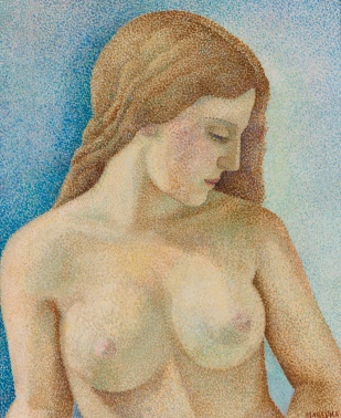 Marie Bronislava Vorobieff-Stebelska, called Marevna (Russian, 1892-1984), "Femme en buste de profil"
