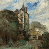 Paul-Désiré Trouillebert (French, 1829-1900), "Un château dans le parque"