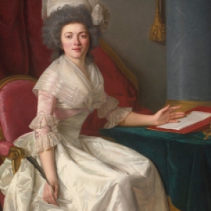 Rose-Adélaïde Ducreux (French, 1761-1802), "Portrait of a Lady" (detail)